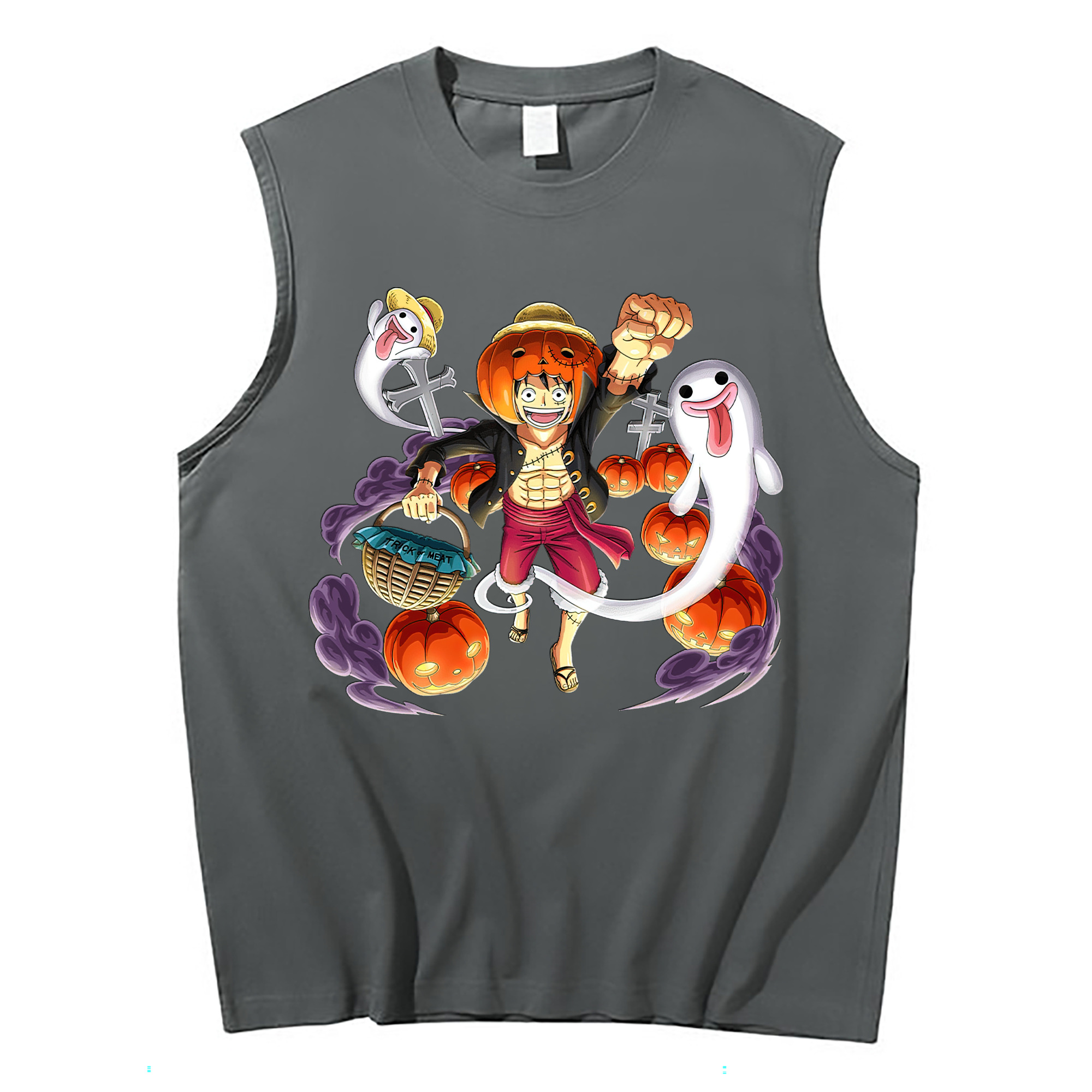 ワンピース モンキー・D・ルフィ ONE PIECE Monkey D. Luffy コットン100％タンクトップ（フロントプリント）